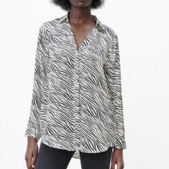 Zara Zebra Print Button Down | Size: S - Picture 1 of 7